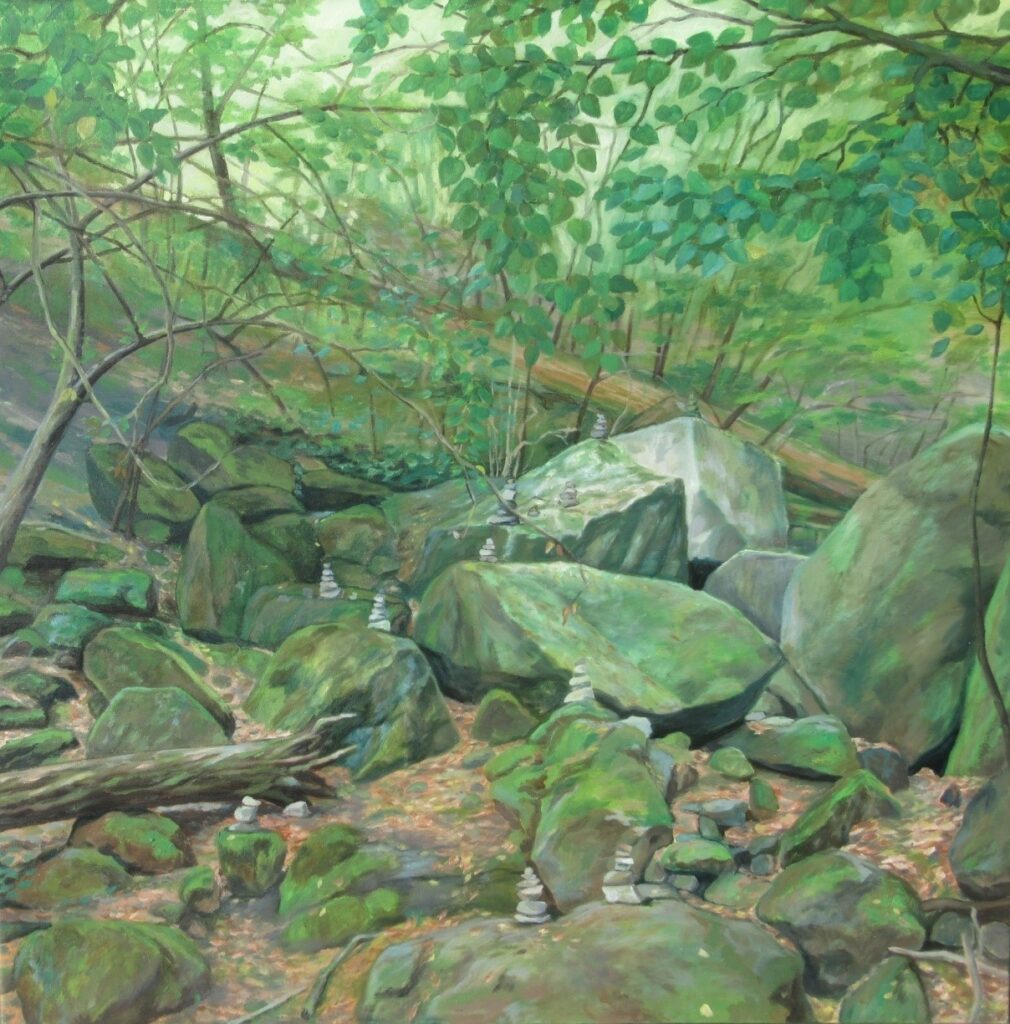 Holdvilág árok I., 2018, olaj, vászon, 100x100 cm