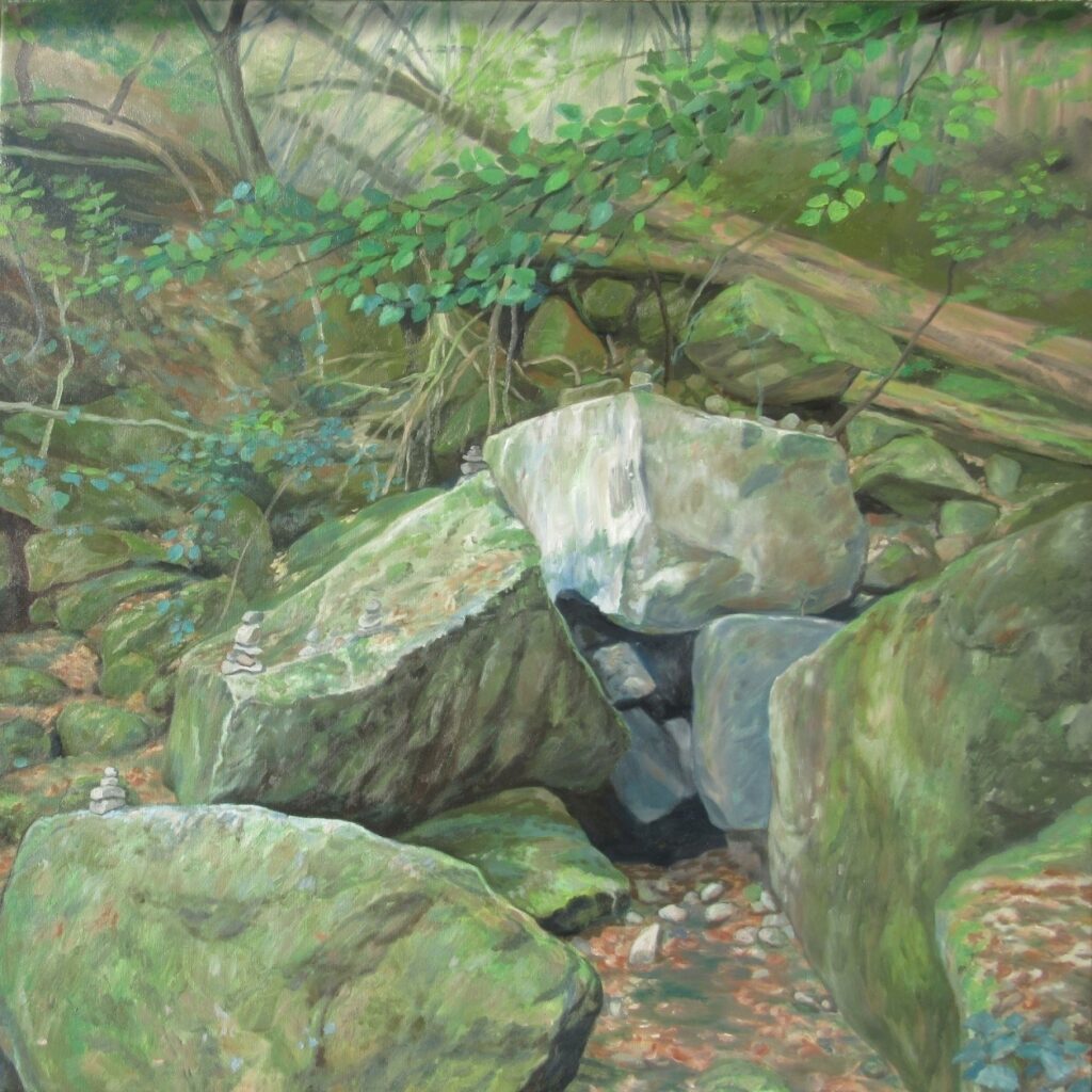 Holdvilág árok II., 2018, olaj, vászon, 100x100 cm