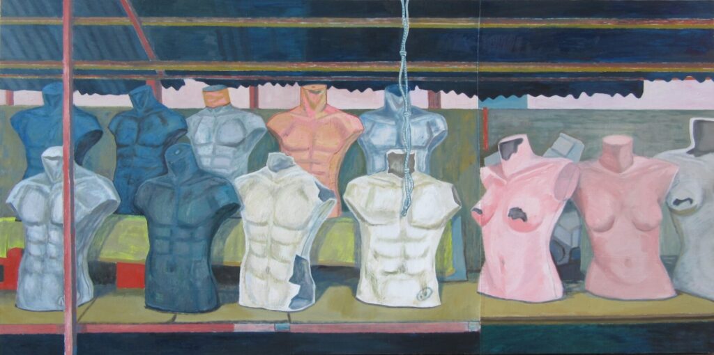 Hommage ’a  Giorgio de Chirico, 2021, olaj, vászon, 80x160 cm